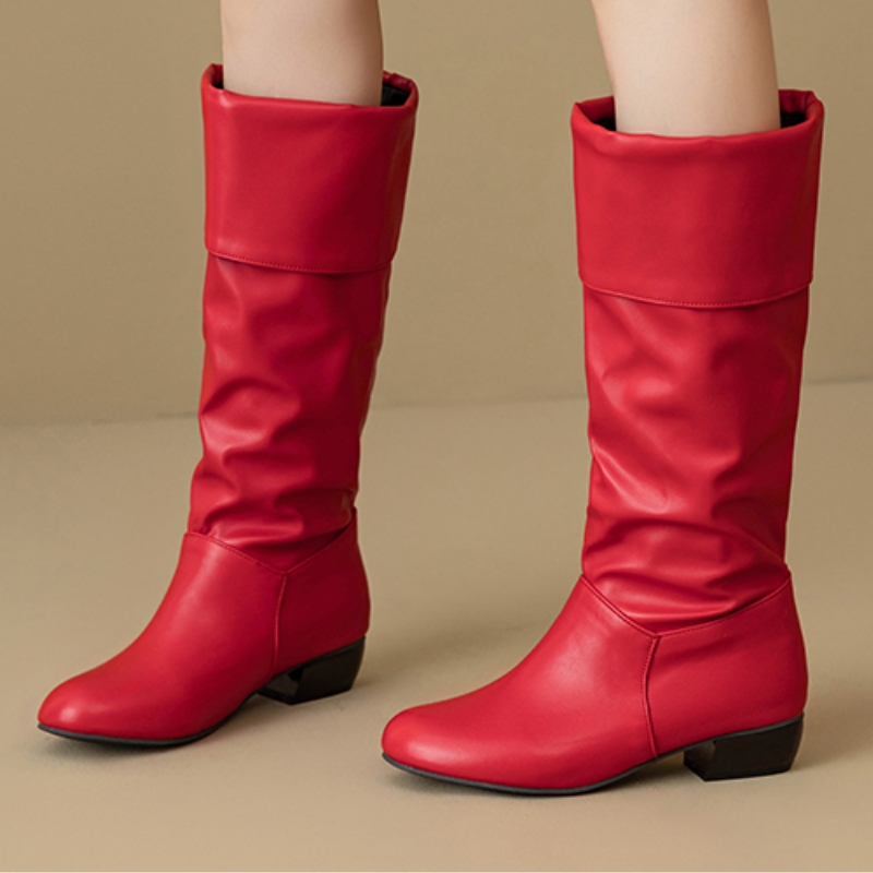 Slip on Knee High Boots Pleate - đánh giá và giá Waterproof Winter Boot