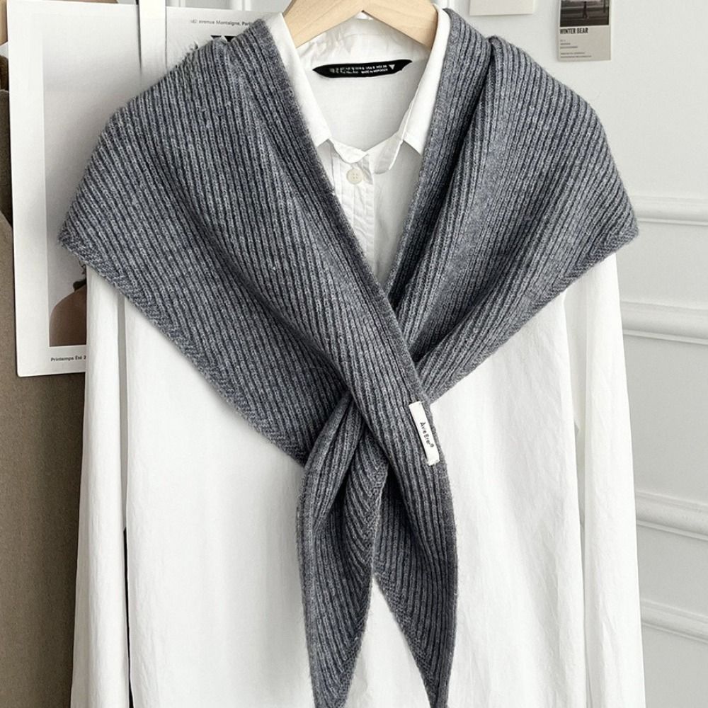 New Solid Color Wool Knitted S - đánh giá và giá Shawl Wrap Winter