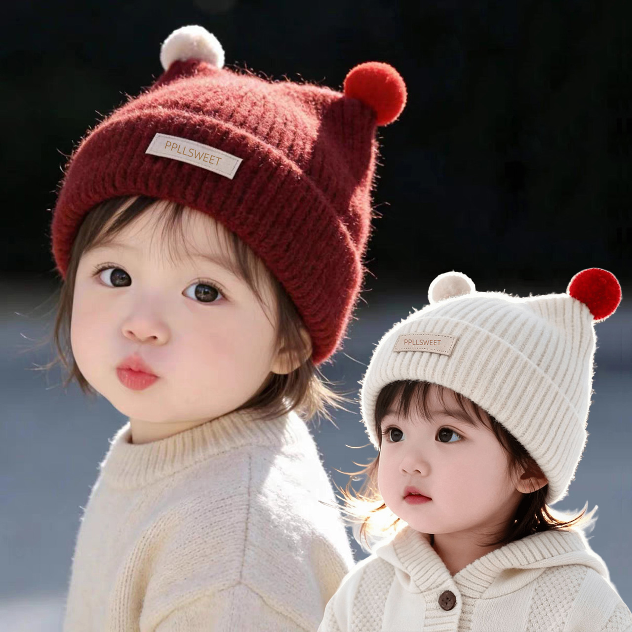 1-4Year Baby Knitted Hat Cute  - đánh giá và giá Knit Beanie Hat Warm