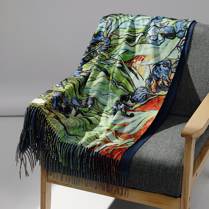 Luxury Brand Oil Painting Cash - đánh giá và giá Wool Scarf Men